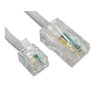 World of Data 1m RJ11 (ADSL) to RJ45 (Network) Cable - connect modems, routers to ADSL filtered faceplate WHITE