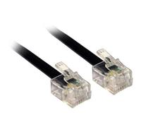 World of Data - 1m RJ11 Male BT Broadband ADSL Modem Router Cable Lead 1m BLACK