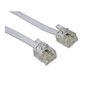 World of Data 1m RJ11 Male BT Broadband Cable ADSL Modem Router Lead - Gold Plated Contact Pins - High Speed Internet Broadband - Router or Modem to RJ11 Phone Socket or Microfilter - White