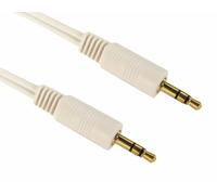 World of Data® 1m WHITE 3.5mm Jack Cable - Premium Quality - 24k Gold Plated - Audio - Stereo - Male to Male