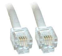 World of Data - 20m ADSL Cable - Gold Plated Contact Pins | High Data Speed | Internet Broadband | Router or Modem to RJ11 Phone Socket or Microfilter | White