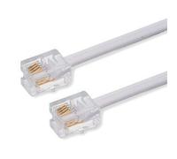 World of Data 20m ADSL Cable - Gold Plated Contact Pins/High Speed Internet Broadband/Router or Modem to RJ11 Phone Socket or Microfilter/White
