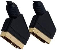 World of Data 20m Shielded Scart Cable - 24k Gold Plated - Fully Wired 21-pin Scart - Audio & Video Lead - Male to Male