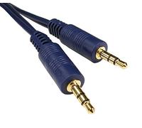 World of Data 3m 3.5mm Jack Cable - 24k Gold Plated - Shielded - Audio - Stereo - Male to Male | BLUE