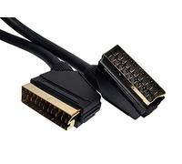 World of Data 3m SCART Cable - Fully Wired (All 21 Pins) - Gold Plated - Audio & Video Lead - Male to Male