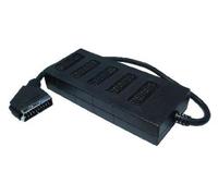 World of Data® 5 Way Scart Splitter - Premium Quality 0.5m Lead - 21-pin Scart (Fully Wired) - Male to 5 x Female - Audio & Video Signal - Adapter - Multiplier