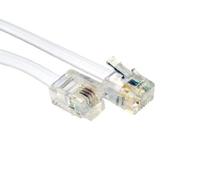 World of Data - 5m RJ11 Male BT Broadband ADSL Modem Router Cable Lead 5m WHITE