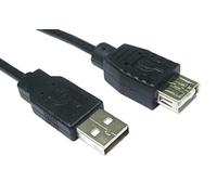 World of Data 5m USB Extension Cable - v2.0 480mbps - USB A Male to USB A Female - BLACK