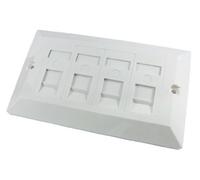 World of Data CAT5e Double Socket Quad Port Faceplate - Socket - RJ45 - Ethernet - Network - Face Plate Module
