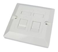 World of Data CAT6 Single Socket Double Port Faceplate - Socket - RJ45 - Ethernet - Network - Face Plate Module