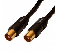World of Data Coaxial 2m TV/AV Aerial Cable Male to Male Black Coax