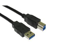 World of Data USB 3.0 A to B Cable, 2m, Super Speed 5Gbps, 100% Copper, Shielded, Gold Contacts, Black