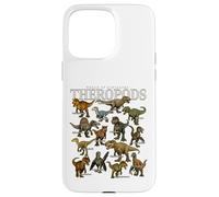 World of Dinosaurs Theropods Illustrated Dinosaur Species Case for iPhone 15 Pro Max