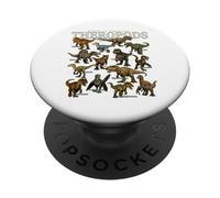 World of Dinosaurs Theropods Illustrated Dinosaur Species PopSockets Adhesive PopGrip