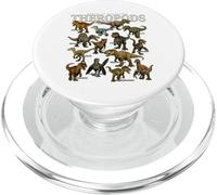 World of Dinosaurs Theropods Illustrated Dinosaur Species PopSockets PopGrip for MagSafe