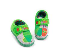 World Of Eric Carle The Very Hungry Caterpillar Book Slippers For Kids Toddlers | Girls Boys Green Grey Illustrated House Shoes | Slip On With Grip Sole