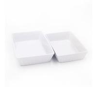 World of Flavours 2pc Lasagne Dish Set with Medium Ceramic Baking Dish & Large Ceramic Baking Dish in White World of Flavours White