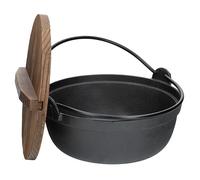 KitchenCraft World of Flavours Cast Iron Cooking Pot with Lid- Black- 1.5L