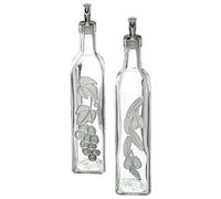 World Of Flavours Decorative Oil & Vinegar Bottles 2x 500ml Glass Condiment Set