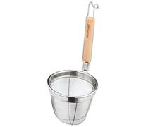 KitchenCraft Strainer World of Flavours Noodle Basket - Stainless Steel & Eucalyptus, 14x16x34 cm