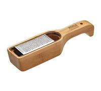 KitchenCraft World of Flavours Parmesan Cheese Grater with Handle, Bamboo Wood/Stainless Steel, 27.5 x 6 x 5 cm