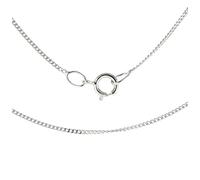 World of Jewellery 9ct White Gold Fine Close Curb Chain Necklace 16 Inch Long