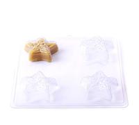 World Of Moulds | 4 Cavity Embossed Star Soap/Bath Bomb Mould Mold G08