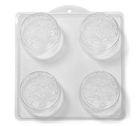 World of Moulds | 4 Cavity Round Daffodils Soap/Bath Bomb Mould (Pack of 5)