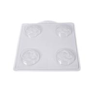 World of Moulds | 4 Cavity Round Daisy Soap/Bath Bomb Mould Mold M153
