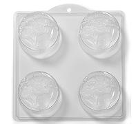 World Of Moulds | 4 Cavity Small Dragonfly and Flowers Soap/Bath Bomb Mould Mold L37