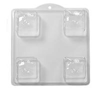 World Of Moulds | 4 Cavity Square Cat Face Soap/Bath Bomb Mould Mold L13 x 5