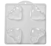 World of Moulds | 4 Cavity Winged Hearts Soap/Bath Bomb Mould Mold M23