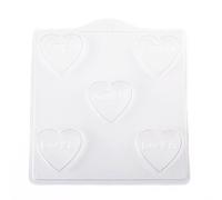 World Of Moulds | 5 Cavity Heart with Love Soap/Bath Bomb Mould Mold D08