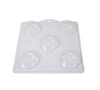 World Of Moulds | 5 Cavity Star Embossed On Circle Soap/Bath Bomb Mould Mold M160