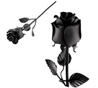 World of Nature Forged Iron Rose - Extra Large Impressive - Hand Crafted - 45 cm (17.7 inches) Long - Gift For Sixth Iron Anniversary Or Any Occasion - Great For Shelf Display