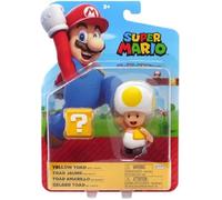 World of Nintendo Super Mario 4 Inch Action Figure + Accessory Toad in Yellow + Question Mark