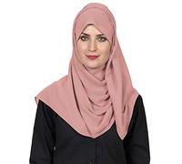 World of Scarfs Soft Chiffon Hijab Scarves Shawls Wraps for Wedding Evening Party Special Occasions Big Size 85 x 180 Cms (Rose Pink)