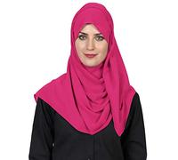 World of Scarfs Soft Chiffon Hijab Scarves Shawls Wraps for Wedding Evening Party Special Occasions Big Size 85 x 180 Cms (Hot Pink)
