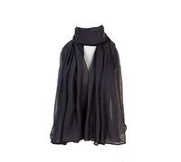 World of Shawls Beautiful Plain Black Big Large Oversize Maxi Scarf Soft Fabric Scarf Wrap Shawl Scarves