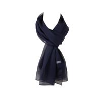 World of Shawls Chiffon Scarves Wraps for Wedding Party Special Occasions Women Plain Neck Scarf Soft Headwrap Girls Headscarf Sheer Wrap (Navy Blue)