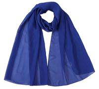 World of Shawls Chiffon Scarves Wraps for Wedding Party Special Occasions Women Plain Neck Scarf Soft Headwrap Girls Headscarf Sheer Wrap 45 x 160 Cm (Royal Blue)