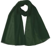 World of Shawls Chiffon Scarves Wraps for Wedding Party Special Occasions Women Plain Neck Scarf Soft Headwrap Girls Headscarf Sheer Wrap 45 x 160 Cm (Bottle Green)