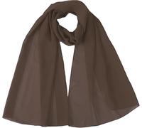 World of Shawls Chiffon Scarves Wraps for Wedding Party Special Occasions Women Plain Neck Scarf Soft Headwrap Girls Headscarf Sheer Wrap 45 x 160 Cm (Brown)