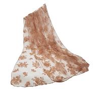 World of Shawls Elegant Dew Drop Trim Velvet Feel Net Scarf Wrap Shawl Large Soft Wedding Party Occasion (Coffee)