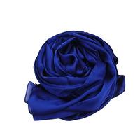 World of Shawls Elegant Large SILK SATIN Shawl/Scarf/Wrap/Throw Wedding, Bridal, Bridesmaid, Cover Up (Royal Blue)