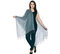 World of Shawls Exclusive 100% Kashmiri Fine Wool Pashmina Shawl Wrap Scarf (Grey)