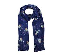 World of Shawls Girls Lady Women Colorful Long Cute Robin Bird Print Scarf Wraps Shawl Soft Scarves Maxi (Blue)