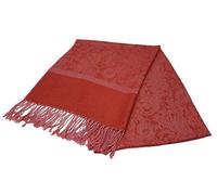 World of Shawls Jacquard Paisley Design Soft Pashmina Feel Scarf Stole Wrap Luxurious and Warm (Rust Dusky Pink)