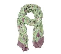 World of Shawls Japanese Cherry Blossom Bird And Floral Print Scarf Maxi Sarong Wrap (Green)