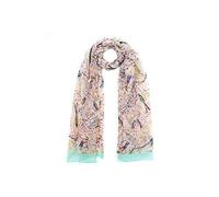 World of Shawls Japanese Cherry Blossom Bird And Floral Print Scarf Maxi Sarong Wrap (Peach)